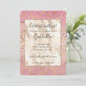 Roze Gold-leopard-printer Kaart (Staand voorkant)
