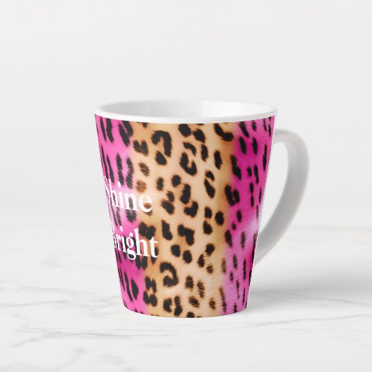 Roze Gold-leopard-printer Latte Mok (Rechterhoek)