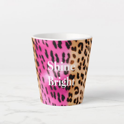 Roze Gold-leopard-printer Latte Mok (Voorkant)