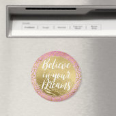 Roze Gold-leopard-printer Magneet (Insitu (Vaatwasser))