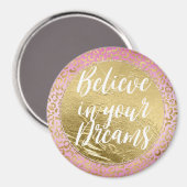 Roze Gold-leopard-printer Magneet (Voorkant / Achterkant)