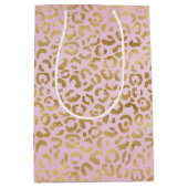 Roze Gold-leopard-printer          Medium Cadeauzakje (Voorkant)
