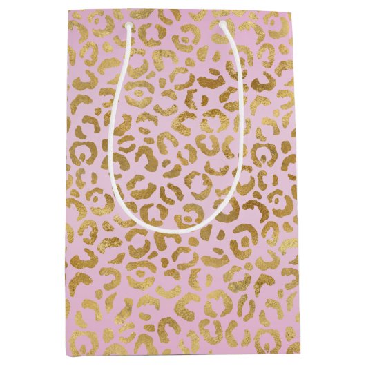 Roze Gold-leopard-printer          Medium Cadeauzakje (Voorkant)