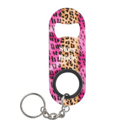 Roze Gold-leopard-printer Mini Flessenopener