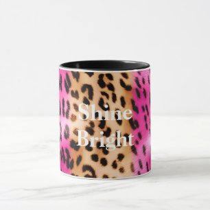 Roze Gold-leopard-printer Mok