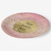 Roze Gold-leopard-printer Papieren Bordje (Gekanteld)