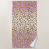 Roze Gold-leopard-printer Strandlaken (Voorkant)