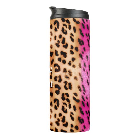 Roze Gold-leopard-printer Thermosbeker (Geroteerd rechts)