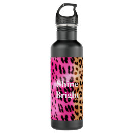 Roze Gold-leopard-printer Waterfles