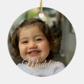 Roze Gold Llama Cute Photo Keramisch Ornament (Achterkant)