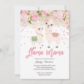 Roze Gold Llama Mama Baby shower Uitnodiging (Voorkant)