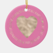 Roze Gold Love Peace Kindness Heart inspirerend Keramisch Ornament (Voorkant)