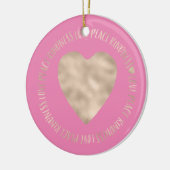Roze Gold Love Peace Kindness Heart inspirerend Keramisch Ornament (Links)