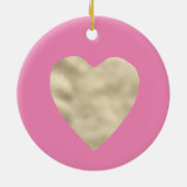 Roze Gold Love Peace Kindness Heart inspirerend Keramisch Ornament (Achterkant)