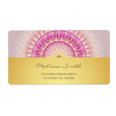Roze Gold Mandala Etiket (Voorkant)