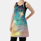 Roze Gold Marble Business Personeel Uniform Monogr Schort (Insitu)