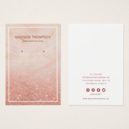 Roze & Gold Marble Earring-beeldscherm Visitekaartje