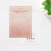 Roze & Gold Marble Earring-beeldscherm Visitekaartje (Bureau)