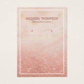 Roze & Gold Marble Earring-beeldscherm Visitekaartje (Voorkant)