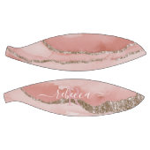 Roze Gold Marble Monogram Calligrafie Script Name Basketbal (Panelen)