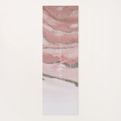 Roze Gold Marble Monogram Calligrafie Script Name  Yogamat (Achterkant)
