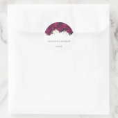 Roze Gold Marsala Flowers Weddenschap Favor Ronde Sticker (Tas)