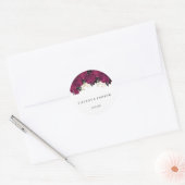 Roze Gold Marsala Flowers Weddenschap Favor Ronde Sticker (Envelop)