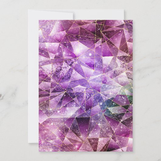 Roze & Gold Midnight Crystal Galaxy 21st Birthday Kaart (Achterkant)