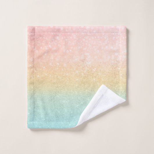 Roze Gold Mint Glitter Ombre Luxe Design Bad Handdoek (Wasdoekje)