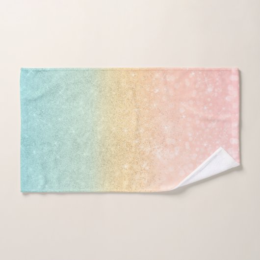 Roze Gold Mint Glitter Ombre Luxe Design Bad Handdoek (Handdoek)