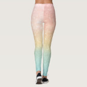 Roze Gold Mint Glitter Ombre Luxe Design Leggings (Achterkant)