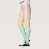 Roze Gold Mint Glitter Ombre Luxe Design Leggings (Links)