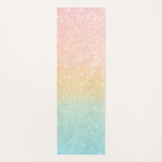 Roze Gold Mint Glitter Ombre Luxe Design Yogamat (Voorkant)