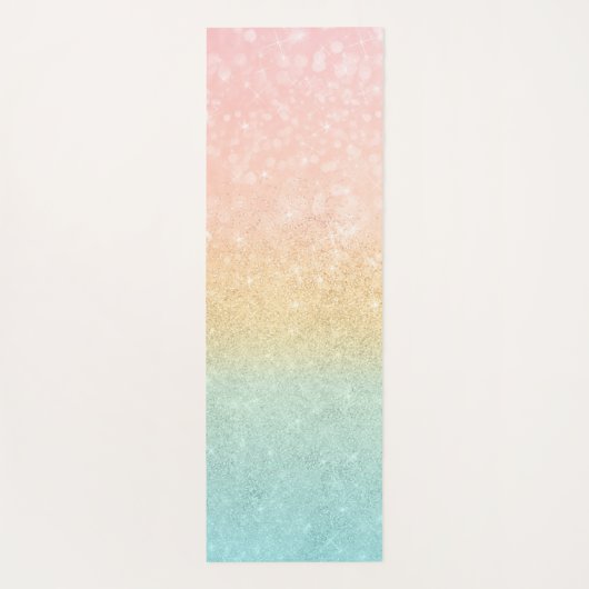Roze Gold Mint Glitter Ombre Luxe Design Yogamat (Achterkant)