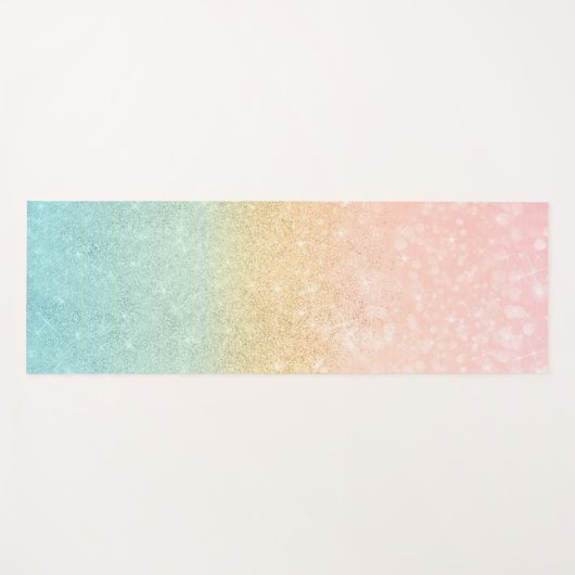 Roze Gold Mint Glitter Ombre Luxe Design Yogamat (Voorkant (horizontaal))