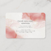 Roze Gold Modern Art Liquid Waterverf Business Ca Visitekaartje (Achterkant)