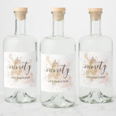 Roze Gold Modern Chic 90th Birthday Calligrafie Likeurfles Etiket (Flessen)