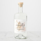 Roze Gold Modern Chic 90th Birthday Calligrafie Likeurfles Etiket (Voorkant)