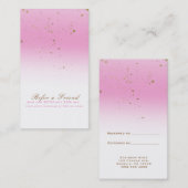 Roze & Gold Modern Glam Chic Verwijs een vriend Aanbevelingskaartje (Voorkant / Achterkant)