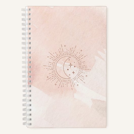 Roze & Gold Moon & Stars Self Love Journal Notitieboek (Voorkant)