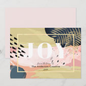 Roze Gold Navy Abstracte Business Holiday Card Feestdagenkaart (Voorkant / Achterkant)