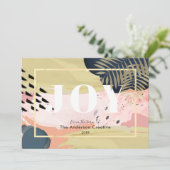 Roze Gold Navy Abstracte Business Holiday Card Feestdagenkaart (Staand voorkant)