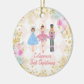 Roze Gold Nutkraker We verwachten ouders Keramisch Ornament (Links)