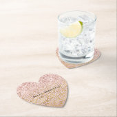 Roze Gold Ombre Leopard Print Blush Glitter Kartonnen Onderzetters (Insitu)