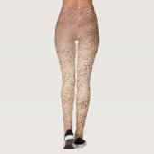 Roze Gold Ombre Leopard Print Leggings (Achterkant)