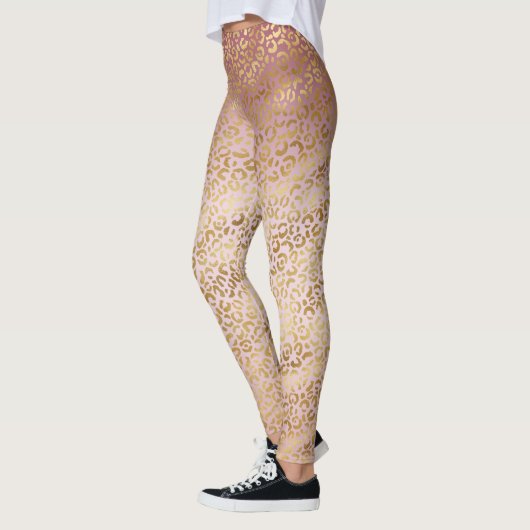 Roze Gold Ombre Leopard Print Leggings (Links)