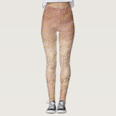 Roze Gold Ombre Leopard Print Leggings (Voorkant)