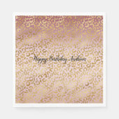Roze Gold Ombre Leopard Print Servet (Voorkant)
