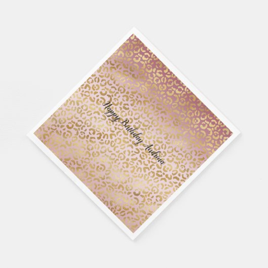 Roze Gold Ombre Leopard Print Servet (Hoek)