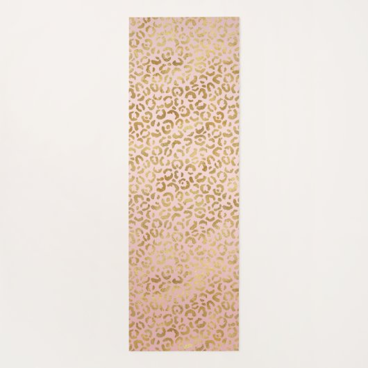Roze Gold Ombre Leopard Print         Yogamat (Achterkant)